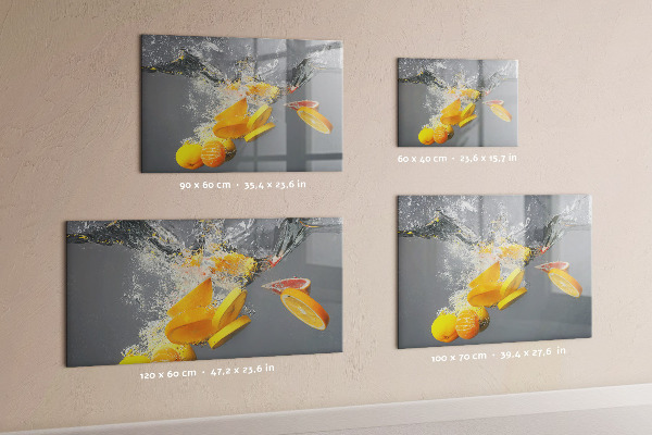 Magnetická tabuľa na stenu Citrusové plody vo vode