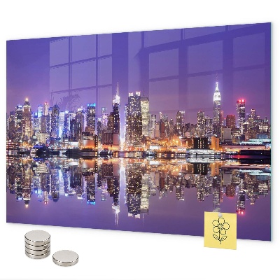 Magnetická tabuľa New York v noci