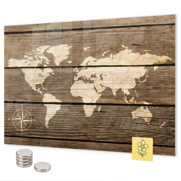 Magnetická tabuľa Mapa sveta na tabuli