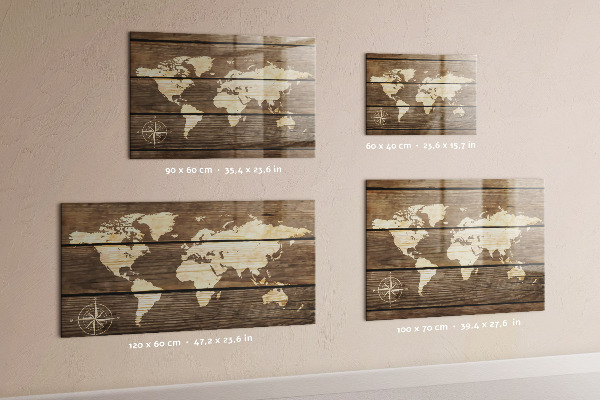 Magnetická tabuľa Mapa sveta na tabuli