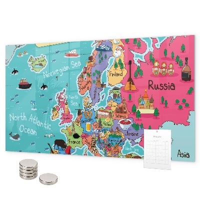 Magnetická tabuľa na stenu Mapa Európy