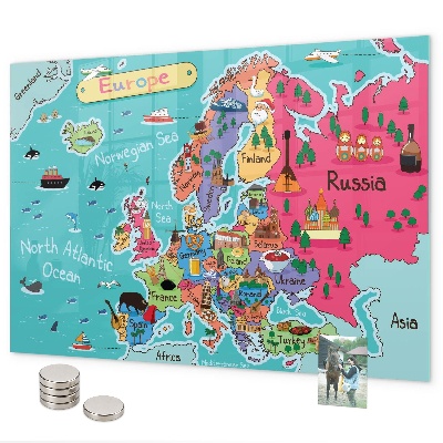 Magnetická tabuľa na stenu Mapa Európy