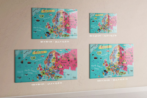 Magnetická tabuľa na stenu Mapa Európy