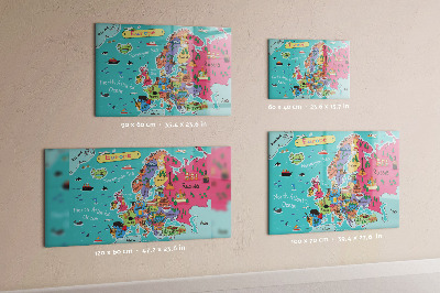 Magnetická tabuľa na stenu Mapa Európy