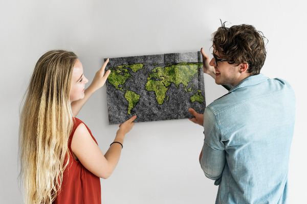 Magnetická tabuľa na stenu Mapa sveta