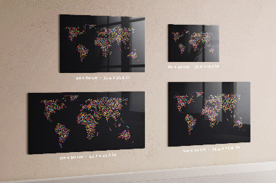 Magnetická tabuľa na stenu Mapa sveta vyrobená z bodiek