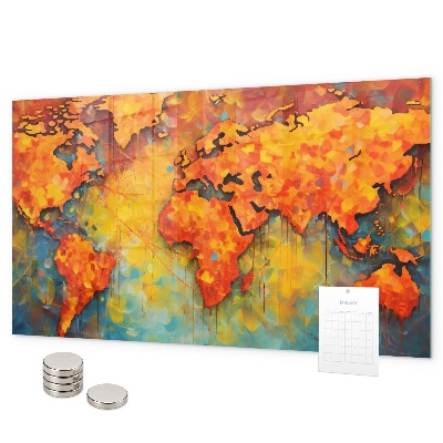 Magnetická tabuľa na stenu Dekoratívna mapa sveta