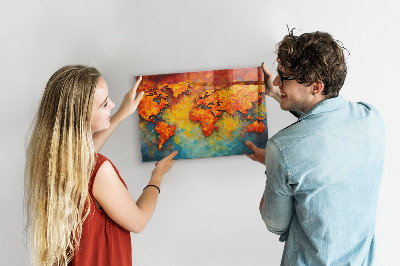 Magnetická tabuľa na stenu Dekoratívna mapa sveta