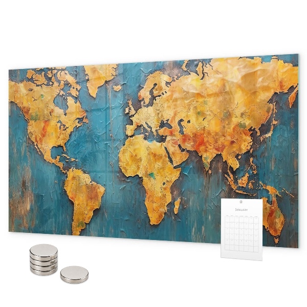 Magnetická tabuľa na stenu Dekoratívna mapa sveta
