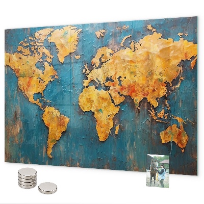 Magnetická tabuľa na stenu Dekoratívna mapa sveta