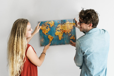 Magnetická tabuľa na stenu Dekoratívna mapa sveta