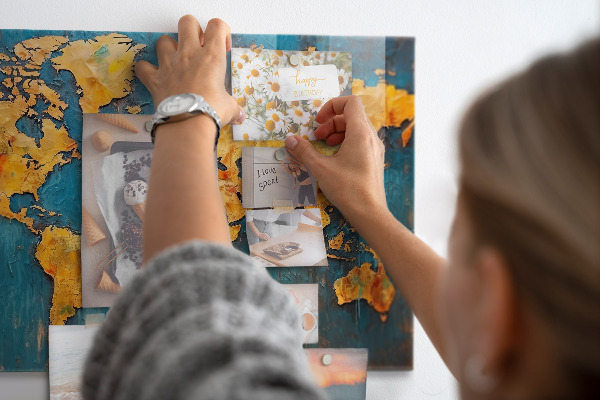 Magnetická tabuľa na stenu Dekoratívna mapa sveta