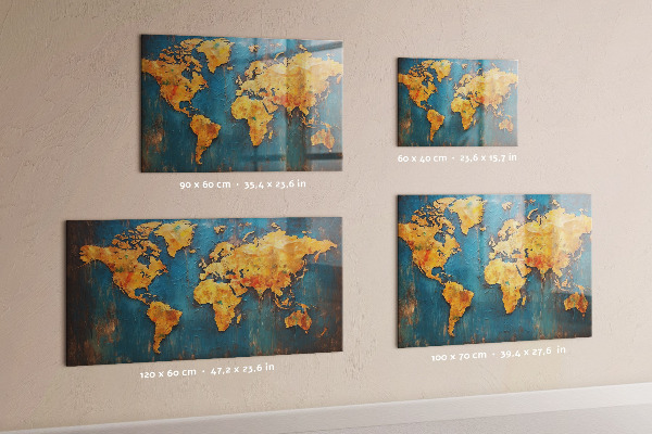 Magnetická tabuľa na stenu Dekoratívna mapa sveta