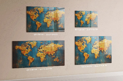 Magnetická tabuľa na stenu Dekoratívna mapa sveta