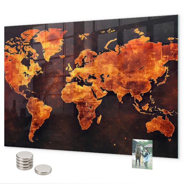 Magnetická tabuľa na stenu Mapa sveta