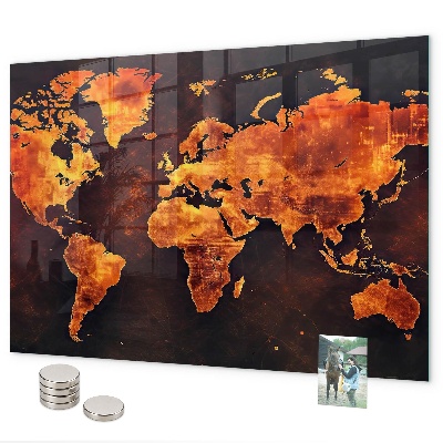 Magnetická tabuľa na stenu Mapa sveta