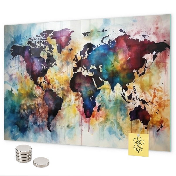 Magnetická tabuľa Akvarelová mapa