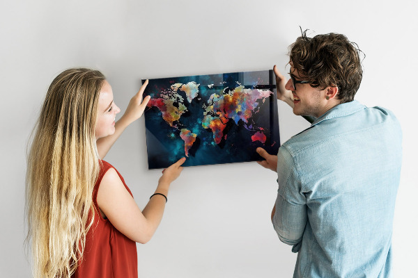 Magnetická tabuľa na stenu Abstraktná mapa