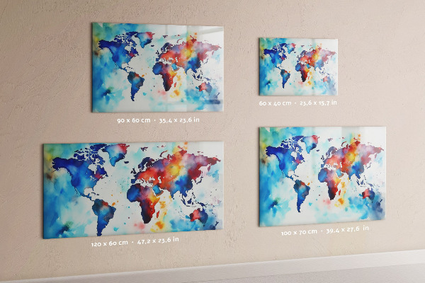 Magnetická tabuľa maľovaná mapa