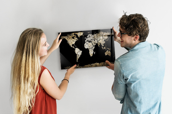 Magnetická tabuľa na stenu Mapa svetového sucha