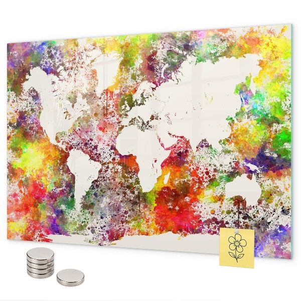 Magnetická tabuľa Akvarelová mapa sveta