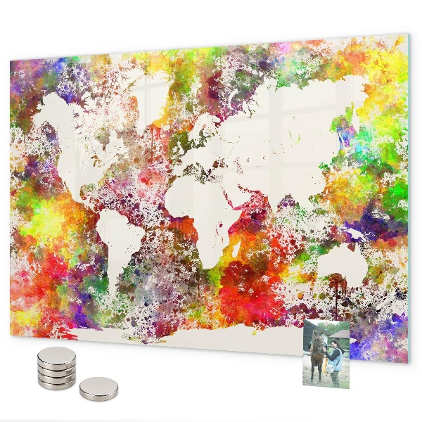 Magnetická tabuľa Akvarelová mapa sveta