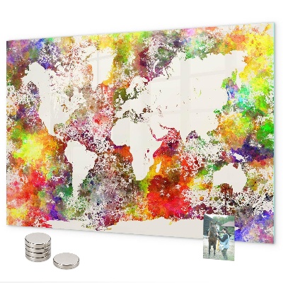 Magnetická tabuľa Akvarelová mapa sveta