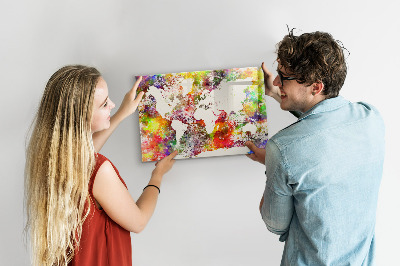 Magnetická tabuľa Akvarelová mapa sveta