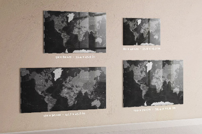Magnetická tabuľa čierna mapa sveta