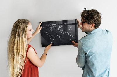 Magnetická tabuľa Obrys mapy sveta