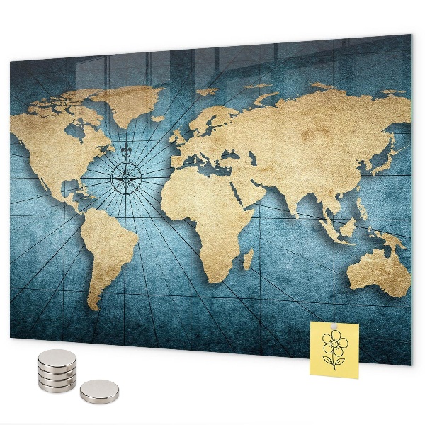 Magnetická tabuľa na stenu 3D mapa sveta
