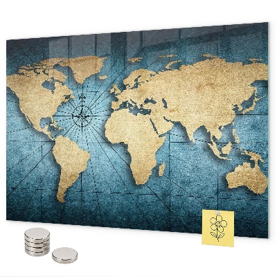 3D mapa sveta magnetická tabuľa na stenu
