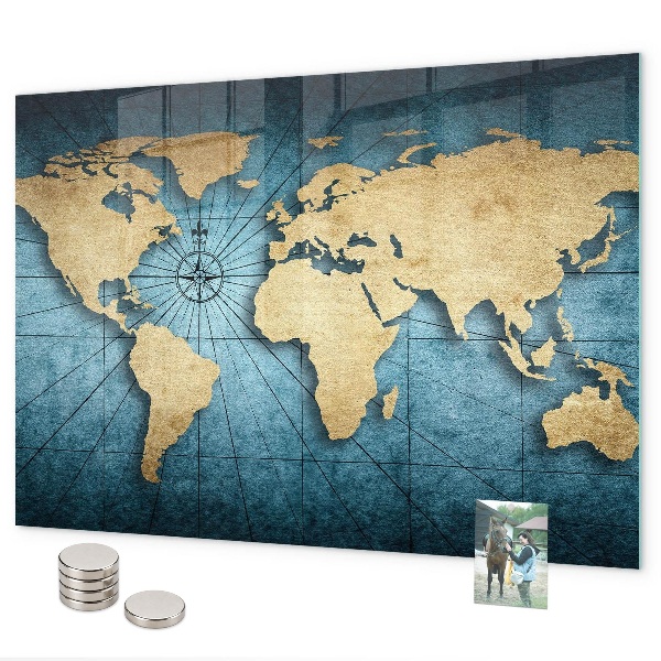 Magnetická tabuľa na stenu 3D mapa sveta