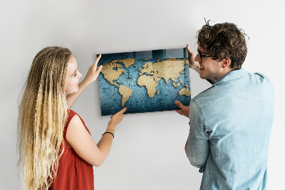 Magnetická tabuľa na stenu 3D mapa sveta