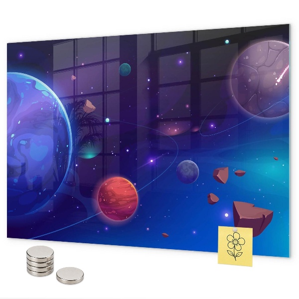 Magnetická tabuľa na stenu Galaxia planét