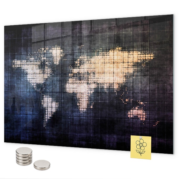 Magnetická tabuľa abstraktná mapa sveta