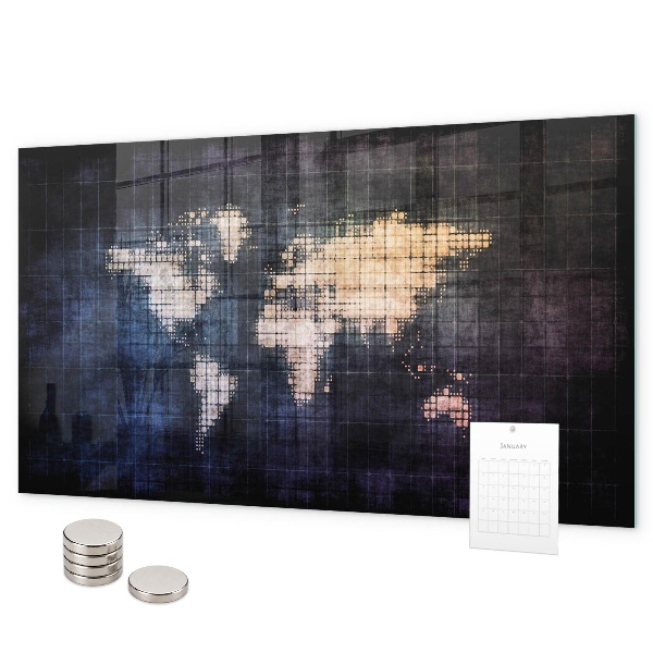 Magnetická tabuľa abstraktná mapa sveta