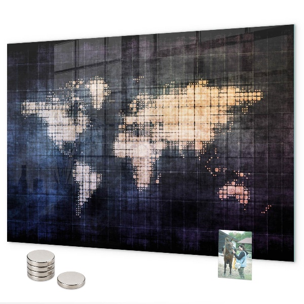 Magnetická tabuľa abstraktná mapa sveta