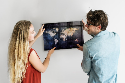 Magnetická tabuľa abstraktná mapa sveta