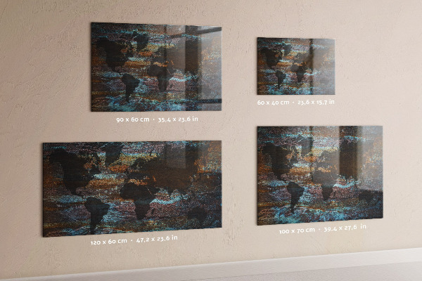 Magnetická tabuľa Mapa sveta s hrdzou