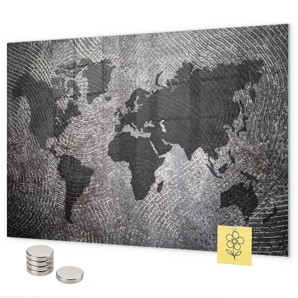Magnetická tabuľa na stenu betónová mapa sveta