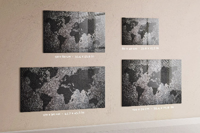 Magnetická tabuľa na stenu betónová mapa sveta