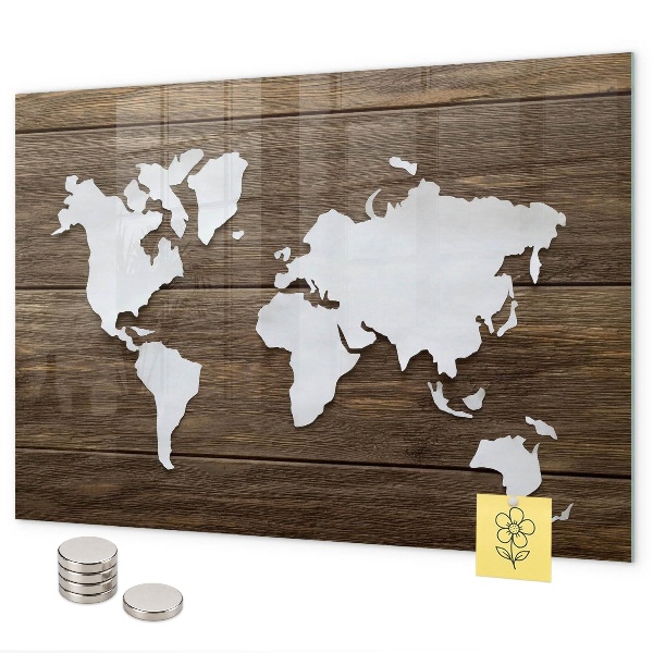 Magnetická tabuľa mapa sveta na doskách