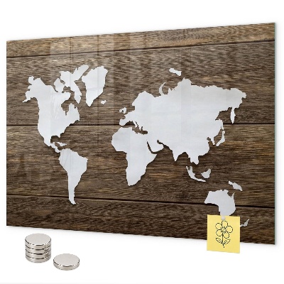 Magnetická tabuľa mapa sveta na doskách