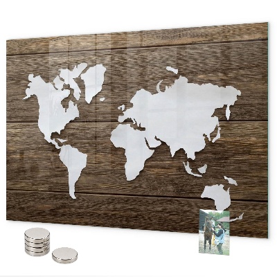 Magnetická tabuľa mapa sveta na doskách