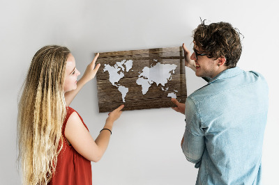 Magnetická tabuľa mapa sveta na doskách