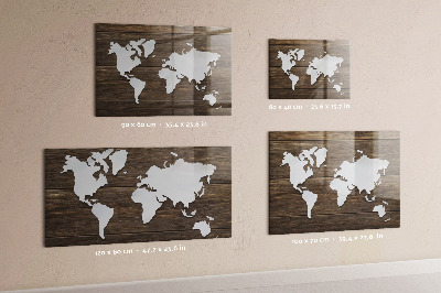Magnetická tabuľa mapa sveta na doskách