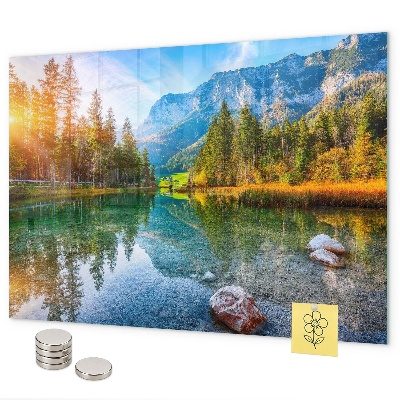 Magnetická tabuľa na stenu riečna horská krajina