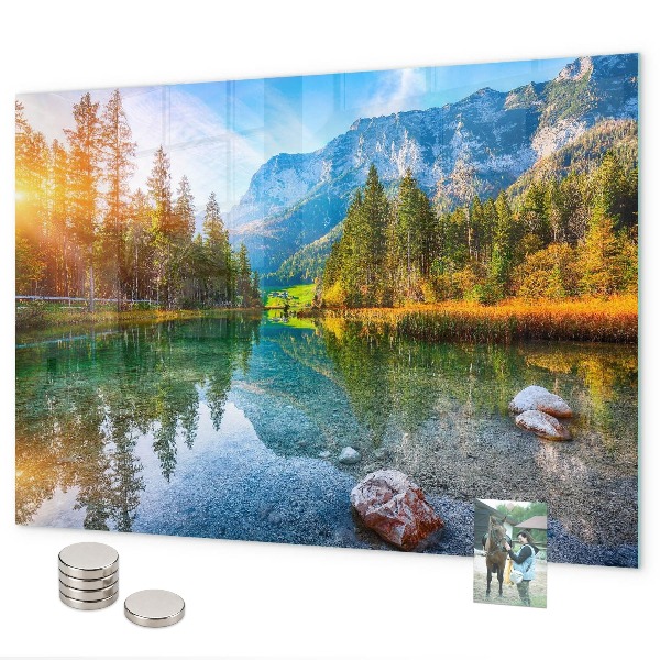 Magnetická tabuľa na stenu riečna horská krajina
