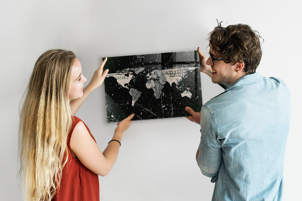 Magnetická tabuľa na stenu Mapa sveta s dolárom